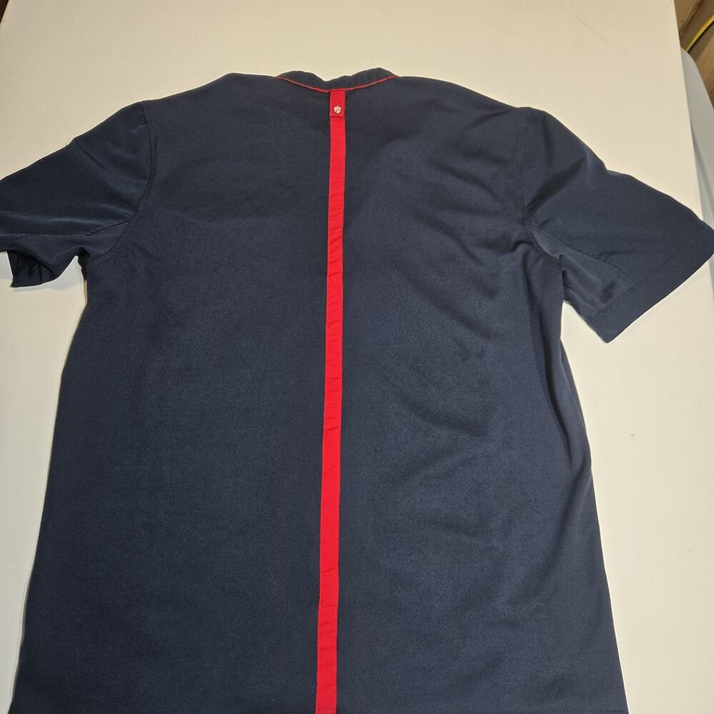 Chick-fil-A Oobe Team Style Employee Uniform Shirt Navy Blue Red Mens Medium - Picture 4 of 7